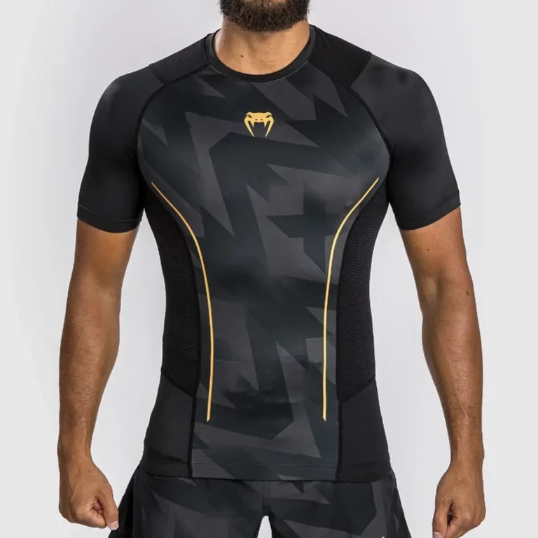 Rashguard Venum Razor černo-zlatá krátký rukáv